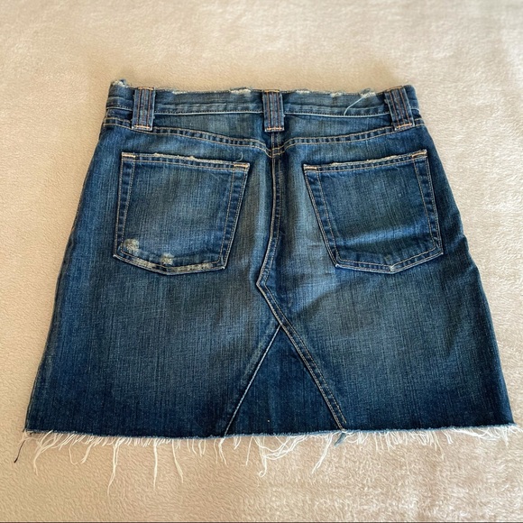 J. Crew Distressed Denim Mini Skirt - Size 28 - Picture 7 of 8